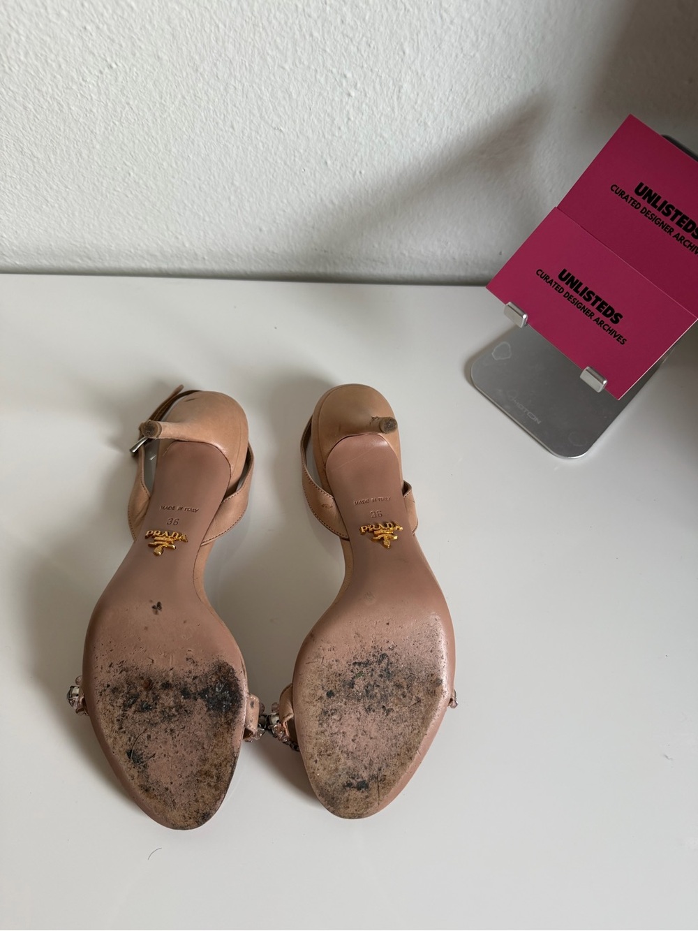 Vintage Prada Jeweled Satin Slingback Heels Size 36 - Picture 9 of 16